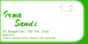 irma sandi business card